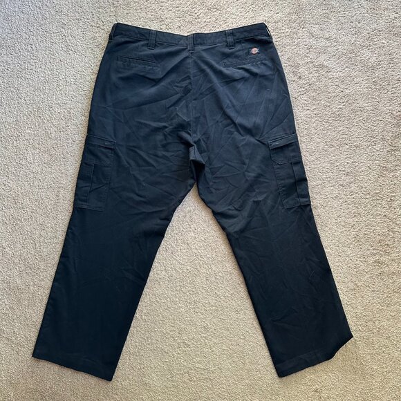 Dickies Pants Mens 42x31 High Rise Cargo Navy Blue Pockets - Picture 3 of 13